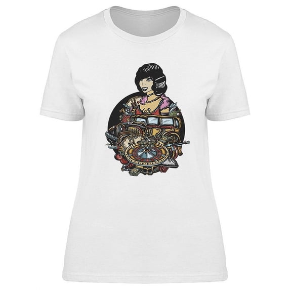Elegant Noir Woman T-Shirt Women -Image by Shutterstock, Female Large