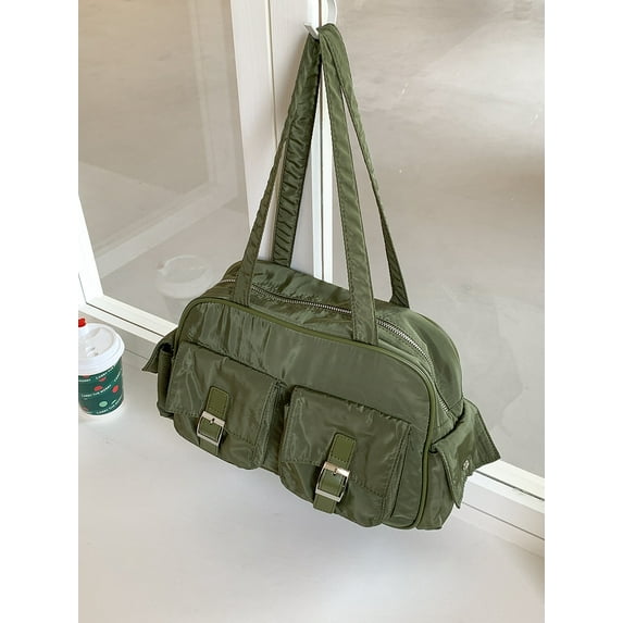 Elegant Nylon Shoulder Bag, Urban Simplicity, Multi-Pocket Design, Large Capacity