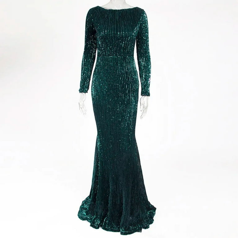 2022 Sexy O Neck Long Sleeve Pattern Glitter Slim Maxi Elegant Dress 2022 Sexy O Neck Long Sleeve Pattern Glitter Slim Maxi Elegant Dress