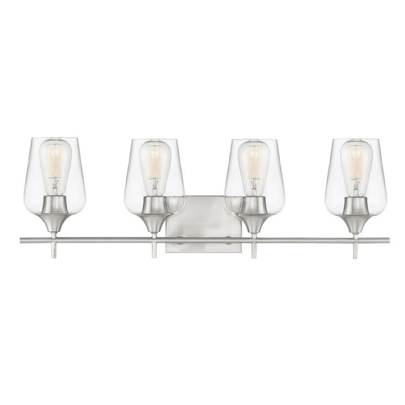 Elegant Octave Bathroom Vanity Light in Satin Nickel
