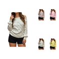 thumbnail image 1 of Elegant Off-Shoulder Long Sleeve Ribbed Knit Pullover Sweater for Women – Fashion-Forward Fall Going-Out Top, 1 of 5