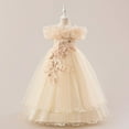 thumbnail image 1 of Elegant Off Shoulder Tutu Dress For Girls And Formal Events With Floral Appliques Design Girls Summer Dress Cassual Formal Dresses Cute Sun Dresses, 1 of 8
