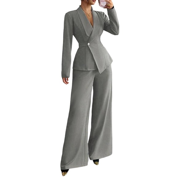 Elegant Office Lady Professional Suit Two Pieces Classic Shawl Lapel Single Button Outfit High Quality Womens Suits Sets