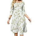 thumbnail image 1 of Elegant Olive Leaf Pattern Dress Summer Dresses Woman Street Style Big Size Casual Dress, 1 of 9