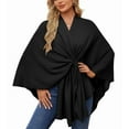 thumbnail image 1 of Elegant One-Piece Cape Wrap, Soft Batwing Sleeve Poncho for Women, Solid Color Shawl, One Size Fits All,4, 1 of 43