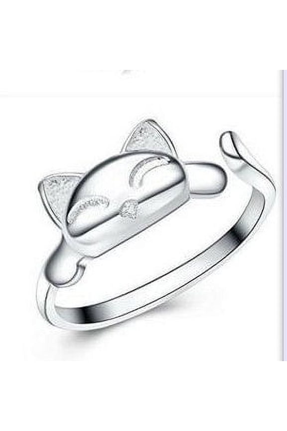Elegant Open Cat Ring Korean Alloy Cat Head Ring Classy Design Adjustable Ring Prime Jewelry Fashion Ring for Women