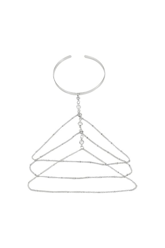 Elegant Open End Fringe Chain Wrist Cuff Comfortable Lightweight Jewelry For Women