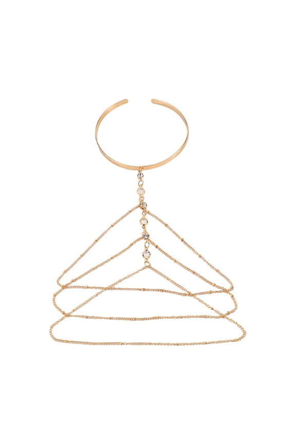 Elegant Open End Fringe Chain Wrist Cuff Comfortable Lightweight Jewelry For Women