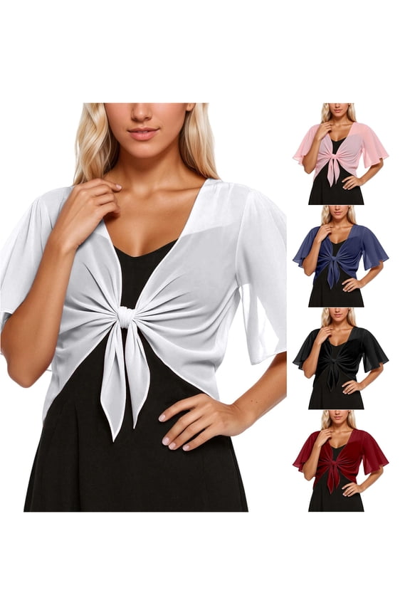 Elegant Open Front Chiffon Cover Up Lightweight Beach Duster Kimono Lace Up Long Sleeve Boho Blouse Tunic Top for Summer Long Wrap Cardigans for Women XXL