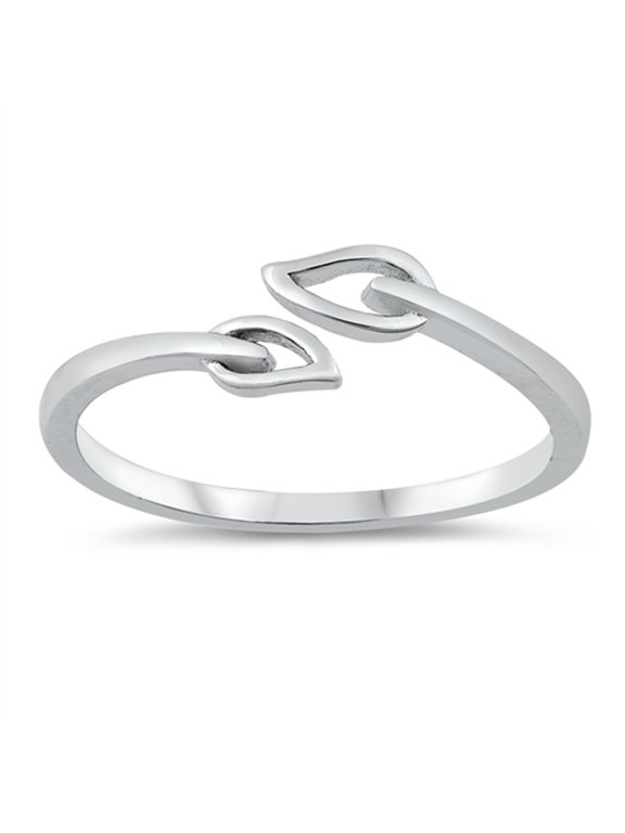 Elegant Open Leaf Nature Ring .925 Sterling Silver Band Jewelry Female Male Unisex Size 6