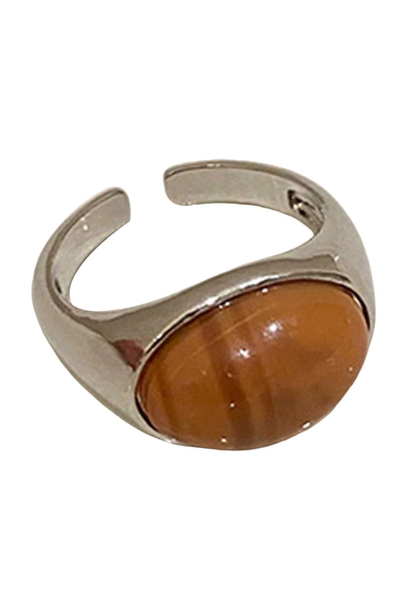 Elegant Open Rings Featuring Natural Stone Designs Decoration for Those Who Love Retro and Nature Materials