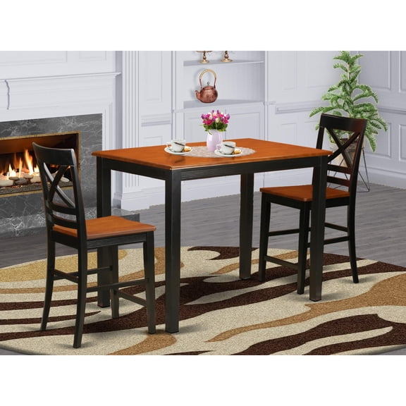Elegant and Opulent 3-Piece Dining Table Set - Durable Asian Hardwood - Sleek Design - Versatile Color Options - Modern Touch for Dining Area or Kitchen
