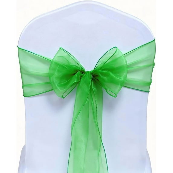 Elegant Organza Chair Sashes Sheer Fabric Sashes for Weddings Parties and Special Events Reception Events Banquets Decoration– (Pack of 10 Pieces, 6.5"x108")