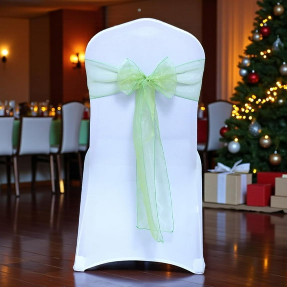 Elegant Organza Chair Sashes Sheer Fabric Sashes for Weddings Parties and Special Events Reception Events Banquets Decoration– (Pack of 10 Pieces, 6.5"x108")