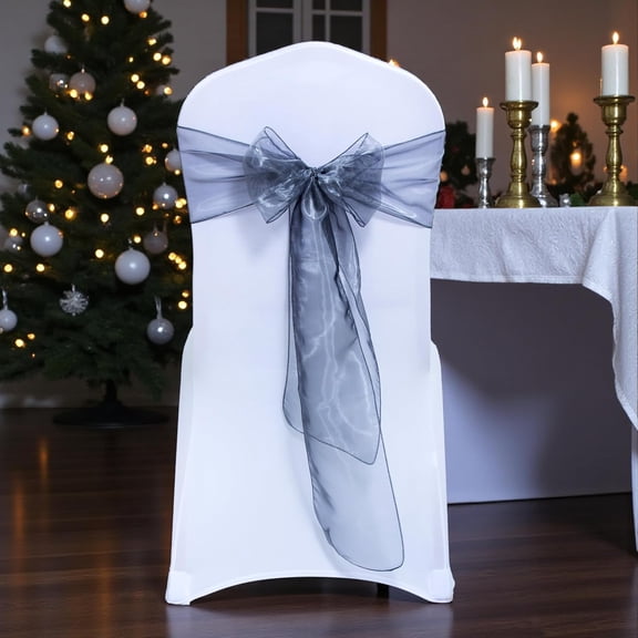 Elegant Organza Chair Sashes Sheer Fabric Sashes for Weddings Parties and Special Events Reception Events Banquets Decoration– (Pack of 10 Pieces, 6.5"x108")