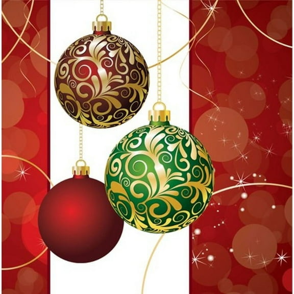 Elegant Ornament 16 Ct Christmas Luncheon Napkins Party