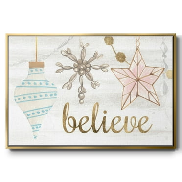 Elegant Ornaments Collection A - Framed Gallery Wrapped Holiday Canvas - 17 x 25 - Gold Frame