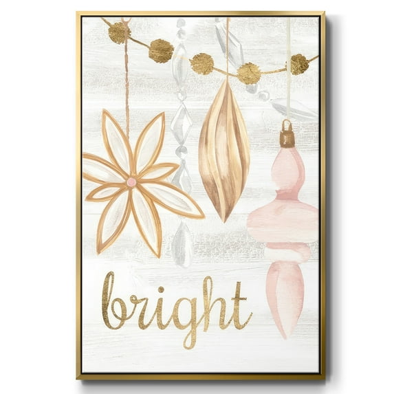 Elegant Ornaments Collection B - Framed Gallery Wrapped Holiday Canvas - 27 x 41 - Gold Frame