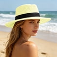 thumbnail image 1 of Elegant Outdoor Boater Hat with Hollowed Design and Structured for Casual Sun in Spring Summer Autumn Travel and Beach Wear, Beige, 1 of 3