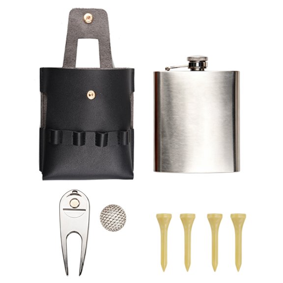 Elegant Outdoor Flask Sleeve with Safety Buckles Waterbottle Accessory PU Texture Perfect for Golfers and Adventurers