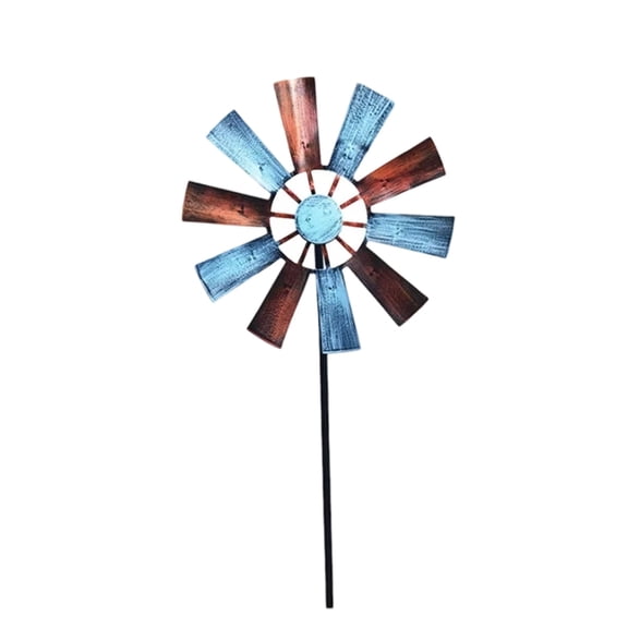 Elegant Outdoor Metal Windmill for Garden and Patio - Rotating Yard Ornament Timeless Metal Farm Windmill Indoor Outdoor Display