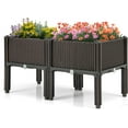 Elegant Outdoor Raised Garden Bed, 2 Raised Planter Box with Removable