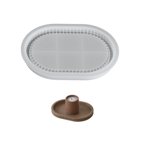 Elegant Oval Plate Silicone Tray Portable for Home Display and Special Event