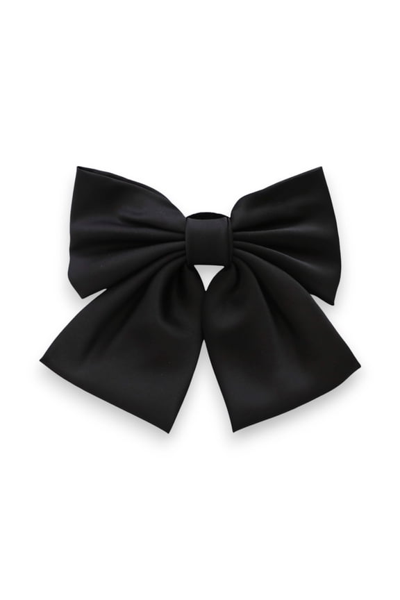 Elegant Oversized Satin Bow Barrette Hair Clip for Girls & Women - 1 Pack - Summer Crystal