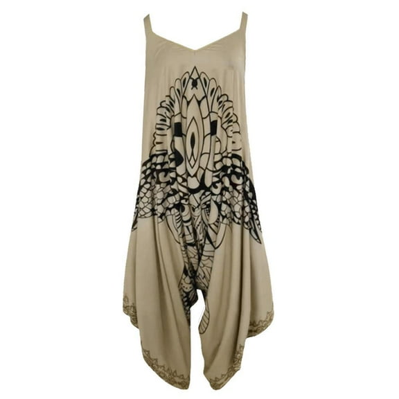 Elegant Owl Romper Dress - Stylish and Comfortable, Khaki