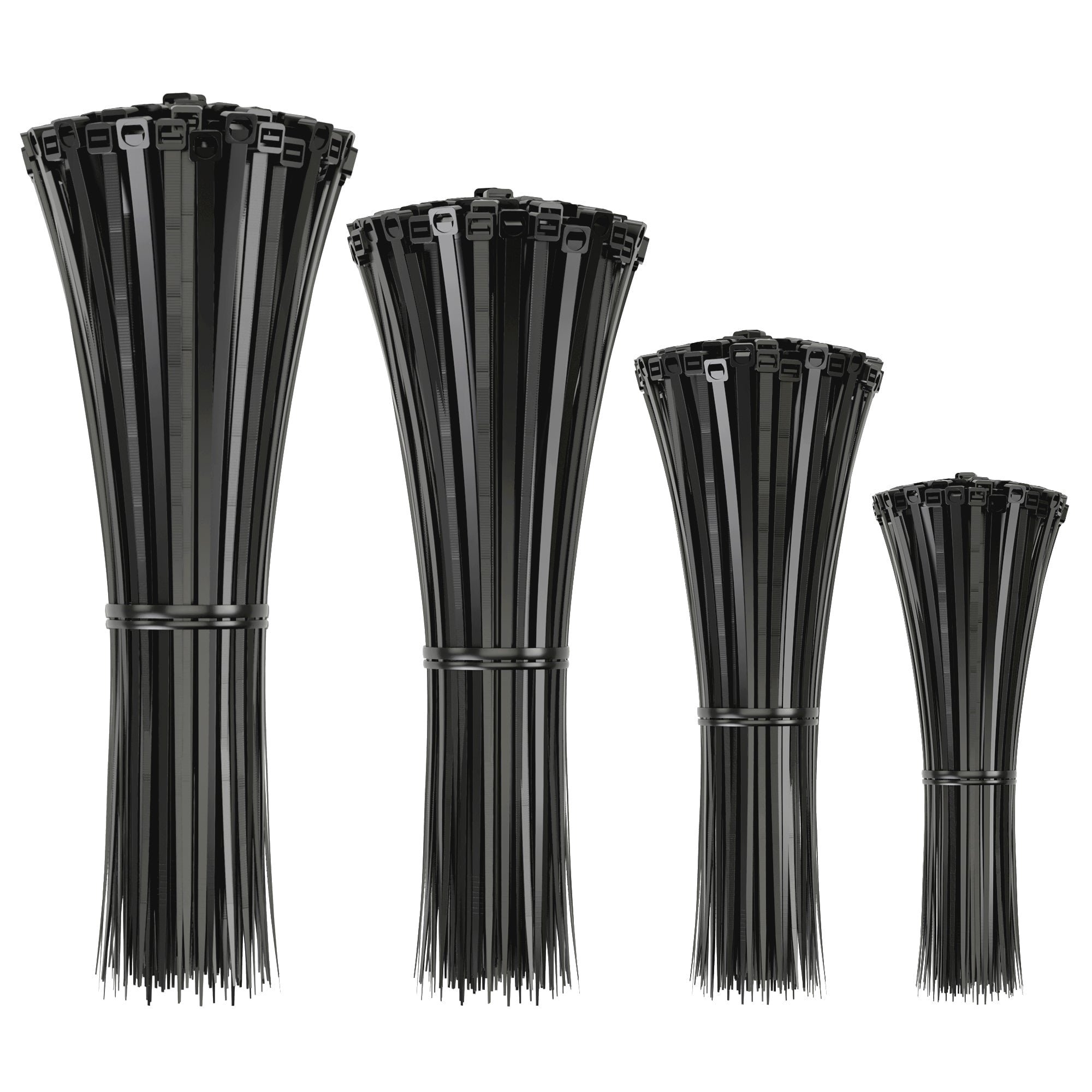 【残りわずか】 Assorted Sizes (12+8+ Pack 400 Black Variety Ties, Zip Cable 地学