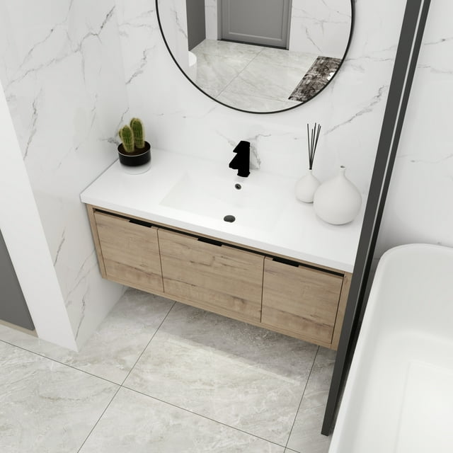 Elegant PINGCNG Modern 48 Inch Bathroom with Sink Soft Close
