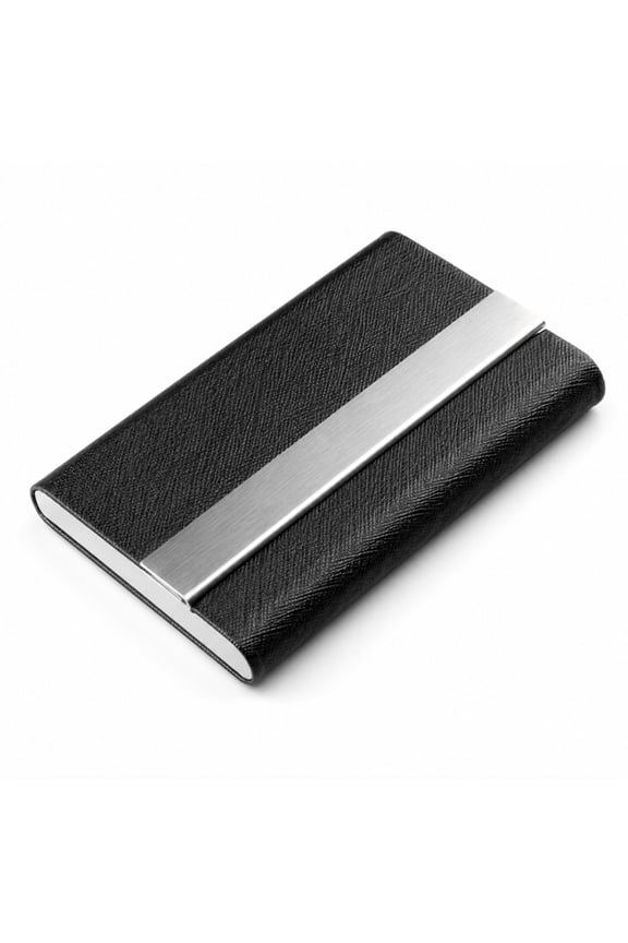 PU Leather Business Card Holder Case, Slim Metal ID and Credit Card Wallet, Pocket Card Organizer, TIKA