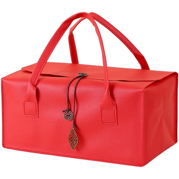 Elegant PU Leather Gift Box Portable Packaging Box Large Capacity Jewelry Packaging Bag Wrapping Gift Boxes with Carrying Handles