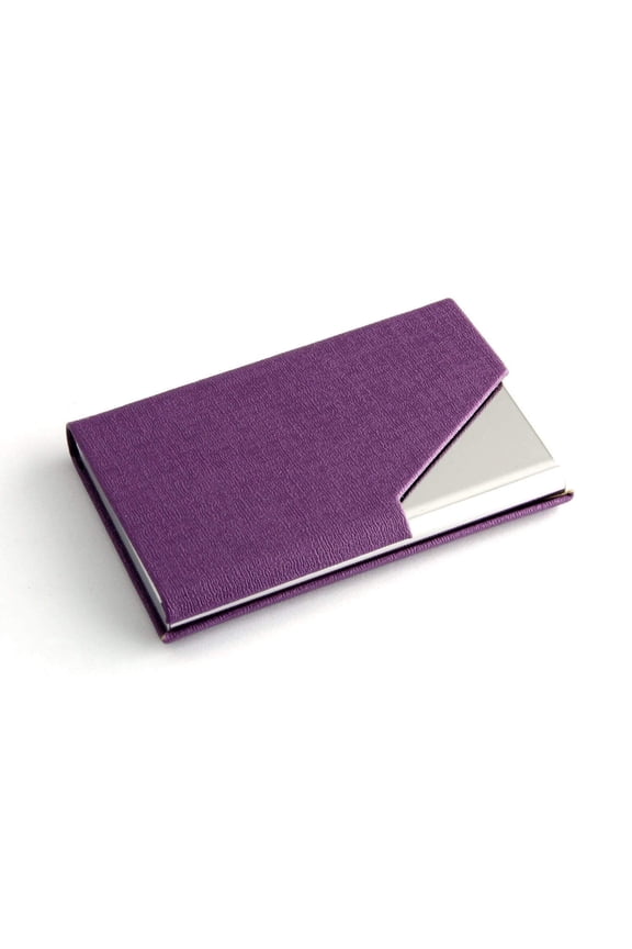 PU Leather Business Card Holder Case, Slim Metal ID and Credit Card Wallet, Pocket Card Organizer, TIKA