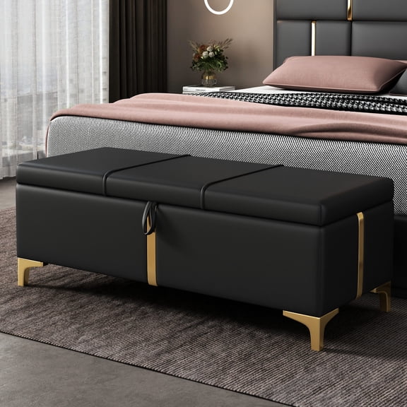 Elegant PU Storage Bench - Durable and Comfortable for Leisure Time