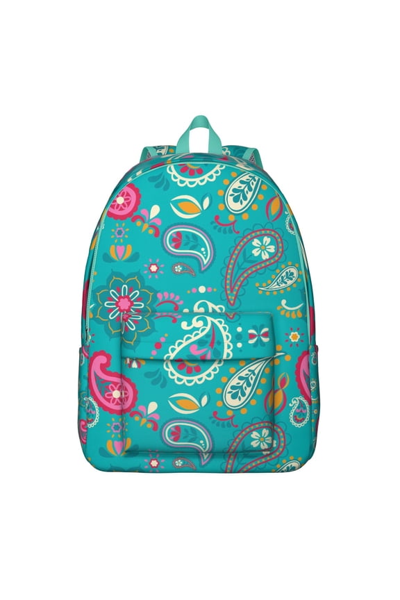 Elegant Paisley Backpack with Colorful Retro Floral and Abstract Ethnic Prints