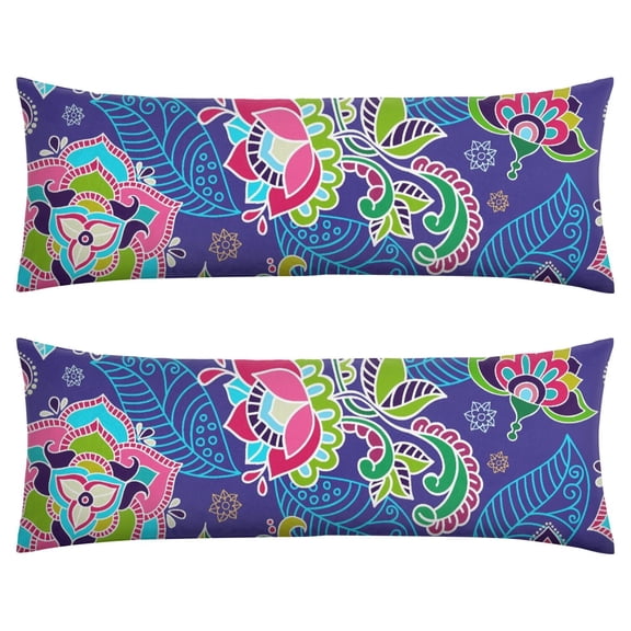 Elegant Paisley Boho Body Pillow Cover 20x54 - Floral Abstract Long Pillow Case, Invisible Zipper for Discreet Closure, Cozy & Supportive