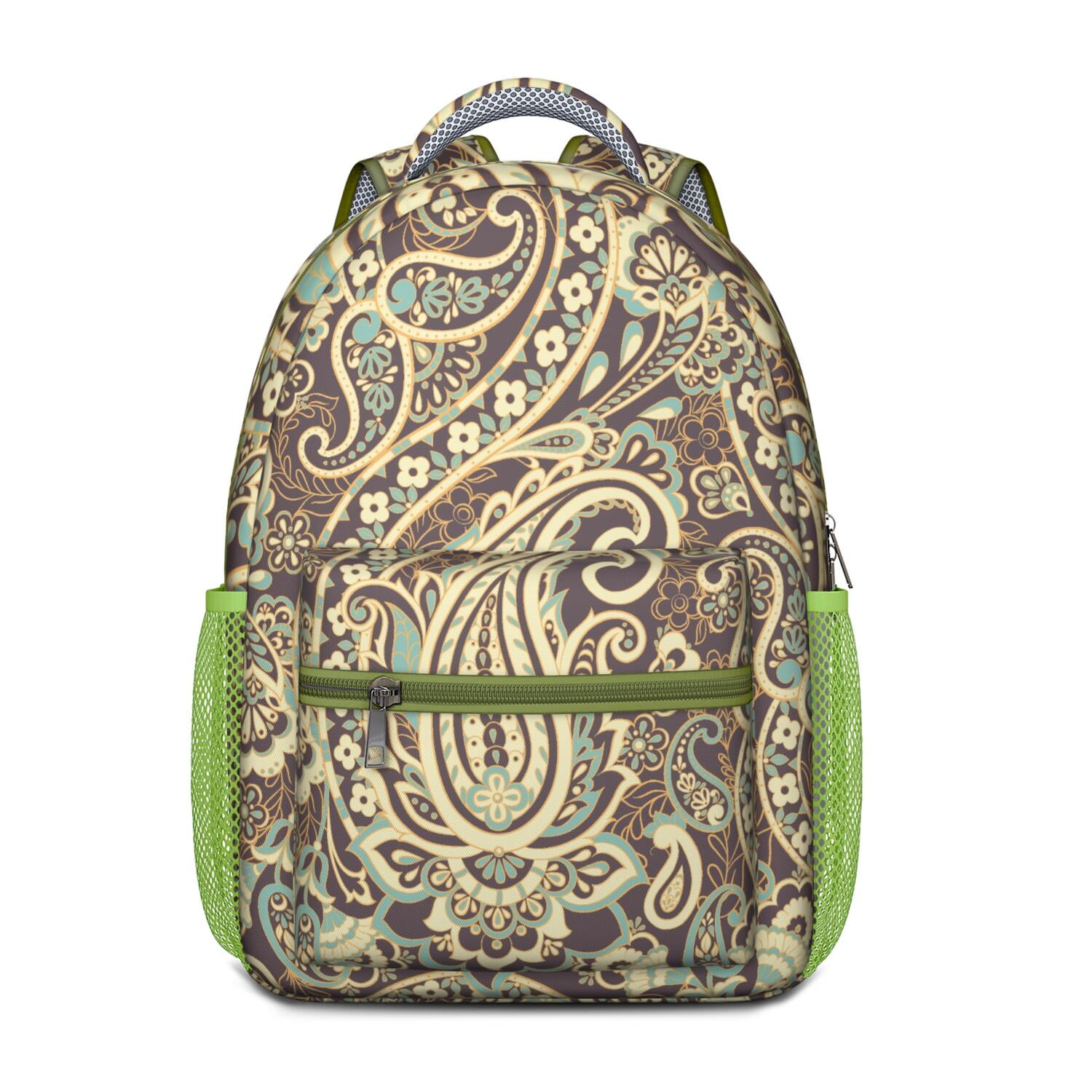 Elegant Paisley Boho Design Backpack - Waterproof & Durable Bookbag with Spinal Support for Students