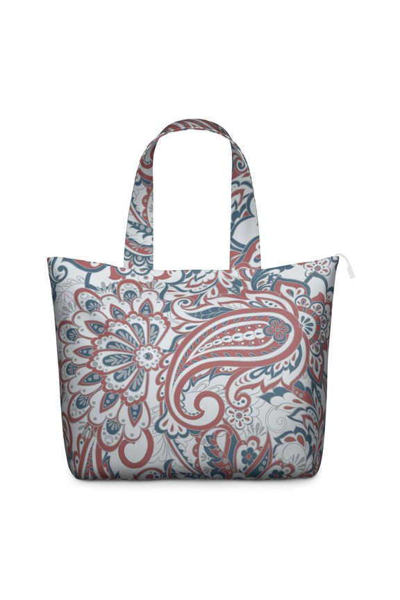 Elegant Paisley Floral Duffel Bohemian Chic Weekender Bag with Artistic Vintage Pattern, Ethnic Mala Inspired Design