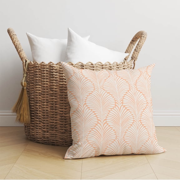 Elegant Palms Peach Throw Pillow