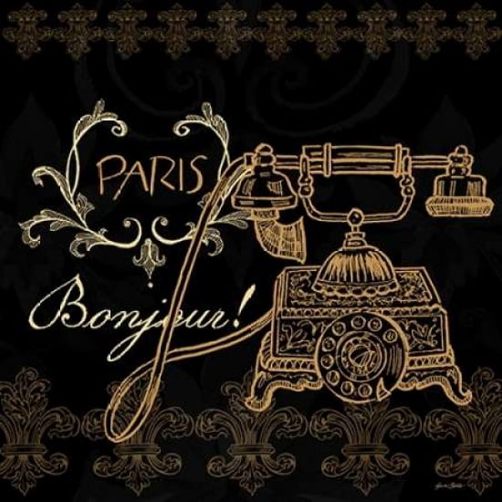 Elegant Paris Gold Square Border I Canvas Art - Linda Baliko (24 x 24)