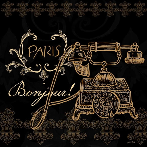 Elegant Paris Gold Square Border I Poster Print by Linda Baliko (12 x 12)
