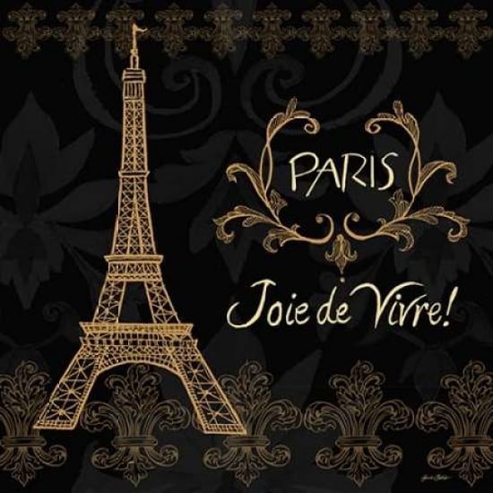 Elegant Paris Gold Square Border II Canvas Art - Linda Baliko (24 x 24)