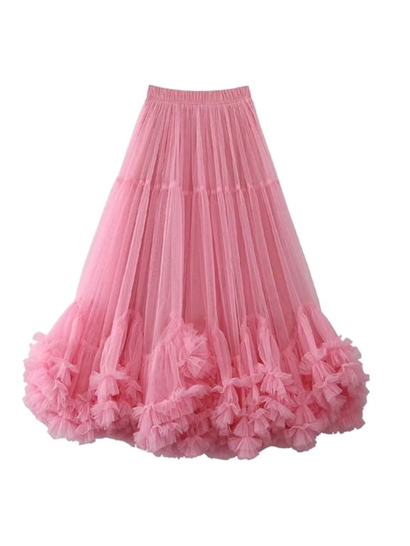 Elegant Party Skirt Women's Layered High Waist Flared Midi Skirt For Evening Gala Prom Night Out Formal Occasions plus Size Skirts for Women Skirt for Girls Teen Skirts Belly Dance Skirts for Women
