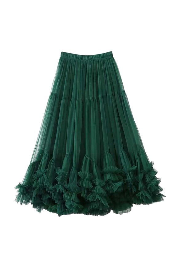 Elegant Party Skirt Women's Layered High Waist Flared Midi Skirt For Evening Gala Prom Night Out Formal Occasions plus Size Skirts for Women Skirt for Girls Teen Skirts Belly Dance Skirts for Women
