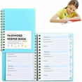 thumbnail image 1 of Elegant Password Book Address Book with Alphabetical Tabs - Hardcover Password Book for Internet Website Address Login - Password Keeper and Organizer W/Notes Section & Back Pocket (Blue), 1 of 5