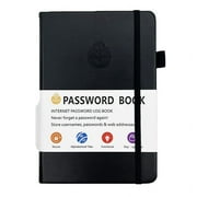 Elegant Password Book with Alphabetical Tabs - Hardcover Password Book for Internet Website Address Login - 5.2" x 7.6" Password Keeper and Organizer w/Notes Section & Back Pocket