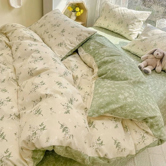 Elegant Pastoral Four-Piece Cotton Bedding Set - Luxurious Comfort for All Seasons