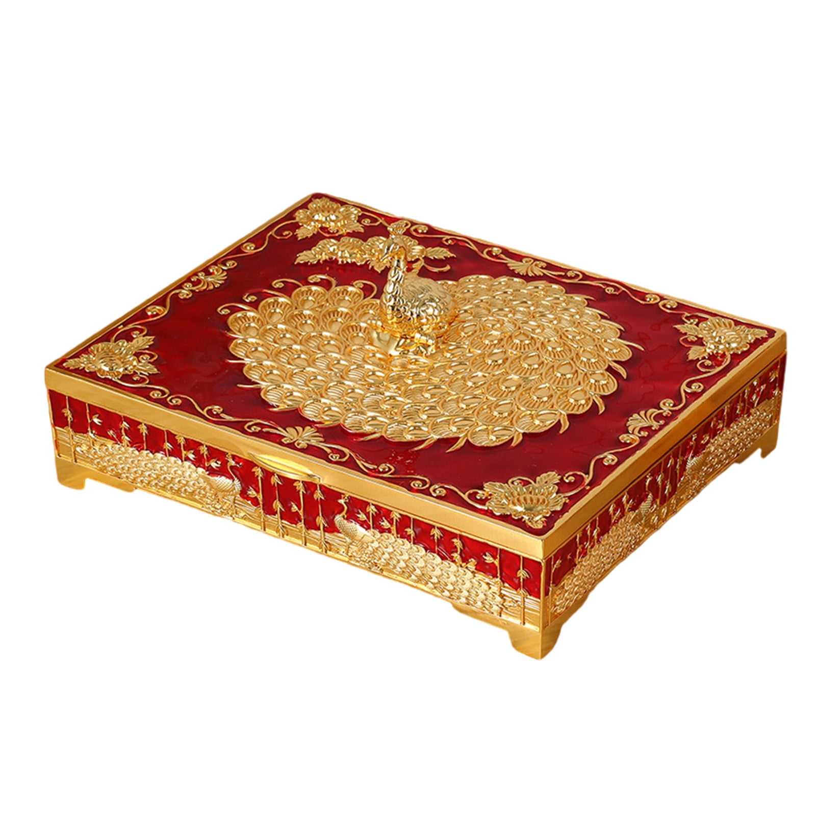 Elegant Peacockbird Jewelry Box Metal Alloy Storage Planner For Earrings Necklaces Home Deck