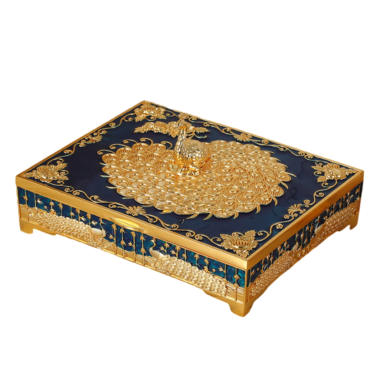 Elegant Peacockbird Jewelry Box Metal Alloy Storage Planner For Earrings Necklaces Home Deck